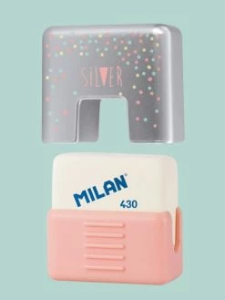 Milan 1 Gomme Avec étui De Protection Silver - Couleur Aléatoire