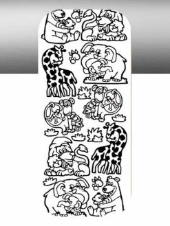 Le Suh 1 Planche De Stickers Autocollants Peel Off ARGENT ANIMAUX 5352