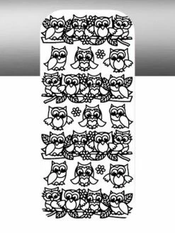 Le Suh 1 Planche De Stickers Autocollants Peel Off ARGENT CHOUETTE 5316