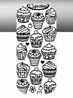 Le Suh 1 Planche De Stickers Autocollants Peel Off ARGENT CUP CAKE 5554