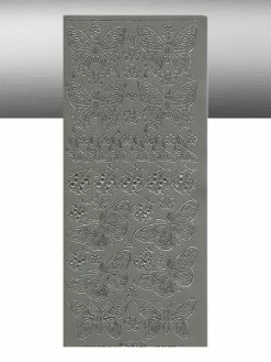 Le Suh 1 Planche De Stickers Autocollants Peel Off ARGENT PAPILLON COCCINELLE 818