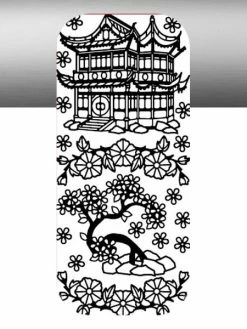 Le Suh 1 Planche De Stickers Autocollants Peel Off ARGENT TEMPLE ASIE 6205