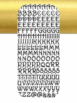 Le Suh 1 Planche De Stickers Autocollants Peel Off DORE ALPHABET 1562