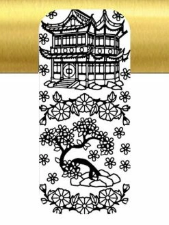 Le Suh 1 Planche De Stickers Autocollants Peel Off DORE ASIE TEMPLE BONZAI 6205