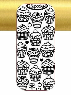 Le Suh 1 Planche De Stickers Autocollants Peel Off DORE CUPCAKE 5554