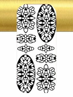 Le Suh 1 Planche De Stickers Autocollants Peel Off DORE DECORATION FLEUR 7504