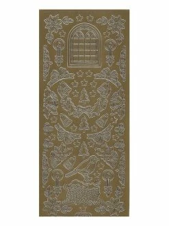 Le Suh 1 Planche De Stickers Autocollants Peel Off DORE FENETRE NOEL OISEAU 953