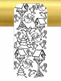 Le Suh 1 Planche De Stickers Autocollants Peel Off DORE NICHOIR OISEAU 5454