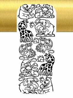 Le Suh 1 Planche De Stickers Autocollants Peel Off DORE OURS ELEPHANT GIRAFE 5352