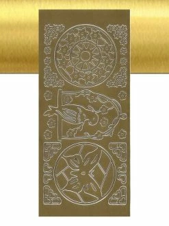 Le Suh 1 Planche De Stickers Autocollants Peel Off DORE PAPILLON PEROQUET FLEUR 4160