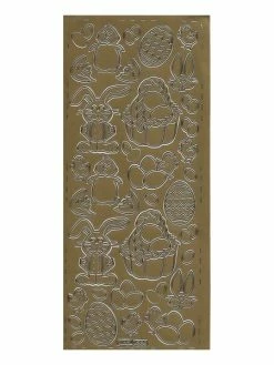 Le Suh 1 Planche De Stickers Autocollants Peel Off DORE PAQUE LAPIN OEUF 389