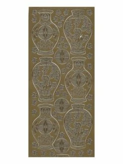 Le Suh 1 Planche De Stickers Autocollants Peel Off DORE VASE CHINOIS 1164