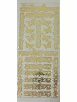 MAPIERRINE 1 Planche De Stickers Autocollants Transparents Embossage Relief Doré DECORATION FLEUR PAPILLON 6528