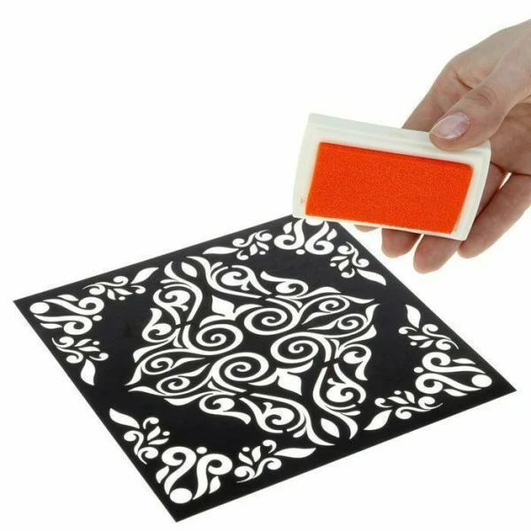 Czech Beads Exclusive 1 Police De Pc, Pochoir Pour La Créativité "Motif", 15x15 Cm, Modèle En Plastique De Peinture De Déc 2 Czech Beads Exclusive 1 Police De Pc, Pochoir Pour La Créativité "Motif", 15x15 Cm, Modèle En Plastique De Peinture De Déc – Image 2