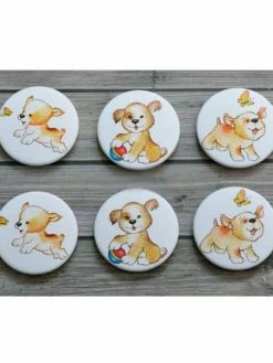 Czech Beads Exclusive 1 Set Happy Puppy Mix Glue Sur La Décoration Cabochon, Découpage, éléments Décoratifs, Scrapbooking,