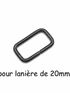 La Cuisine Des Perles 10 Boucles Rectangulaires En Métal Noir Vieilli Pour Sangle De Sac Cuir 20mm, Anneau Non Soudé