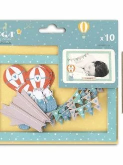 AUCUNE 10 Cartes Découpées Polaroid Léonard + 20 étiquettes Kraft Fanion