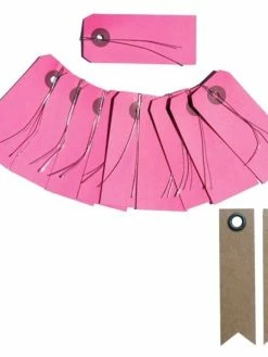 AUCUNE 10 étiquettes Rose Avec Fil Métal + 20 étiquettes Kraft Fanion