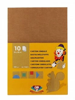 10 Feuilles De Carton Ondulé - Marron - Brun - A4 - Loisirs Créatifs - Clairefontaine