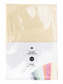 Rico Design 10 Feuilles De Feutrine - Arc En Ciel 20 X 30 Cm