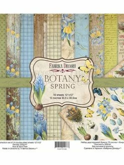 10 Papiers 30,5 X 30,5 Cm FABRIKA DECORU BOTANY SPRING