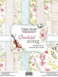 10 Papiers 30,5 X 30,5 Cm FABRIKA DECORU ORCHID SONG