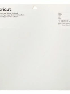 10 Papiers Cartonnés Autocollants Blanc 33 X 33 Cm - Cricut