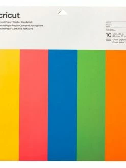 10 Papiers Cartonnés Autocollants Couleurs Vives 33 X 33 Cm - Cricut