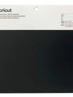 10 Papiers Cartonnés Autocollants Noir 33 X 33 Cm - Cricut