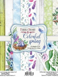 10 Papiers Scrapbooking 20 X 20 Cm FABRIKA DECORU COLORFUL SPRING