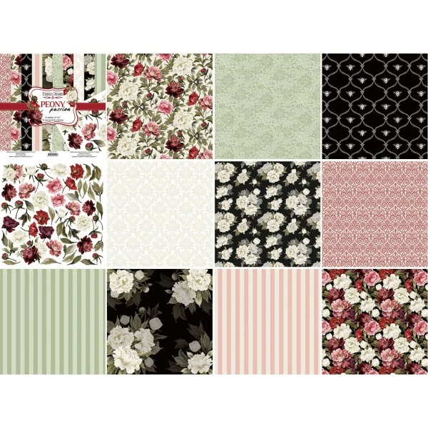 10 Papiers Scrapbooking 20 X 20 Cm FABRIKA DECORU POENY PASSION 2 10 Papiers Scrapbooking 20 X 20 Cm FABRIKA DECORU POENY PASSION – Image 2