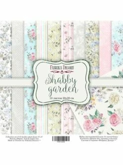10 Papiers Scrapbooking 20 X 20 Cm FABRIKA DECORU SHABBY GARDEN