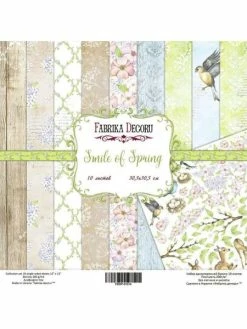 10 Papiers Scrapbooking 20 X 20 Cm FABRIKA DECORU SMILE OF SPRING
