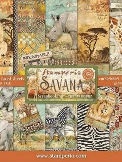 10 Papiers Scrapbooking 30 X 30 Cm STAMPERIA SAVANA