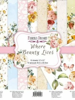 10 Papiers Scrapbooking 30,5 X 30,5 Cm FABRIKA DECORU WHERE BEAUTY LIVES