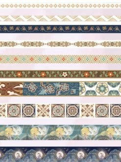 MAPIERRINE 10 Rubans Adhésifs Washi Tape Collage Décoration Assorties Avec Dorure ASIE 1696F -V-Zug shop 10 rubans adhesifs washi tape collage decoration assorties avec dorure asie 1696f p 2