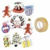 AUCUNE 10 Stickers 3D Décorations De Noël + Masking Tape Doré à Paillettes 5 M