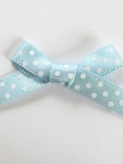 Tricot Créations 10 X Noeuds à Pois En Ruban Satin 7mm : Bleu - 001068