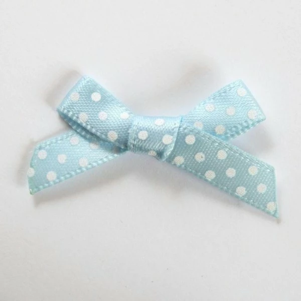 Tricot Créations 10 X Noeuds à Pois En Ruban Satin 7mm : Bleu - 001068 1 Tricot Créations 10 X Noeuds à Pois En Ruban Satin 7mm : Bleu - 001068