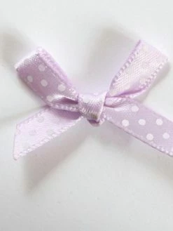 Tricot Créations 10 X Noeuds à Pois En Ruban Satin 7mm : Lilas - 001066
