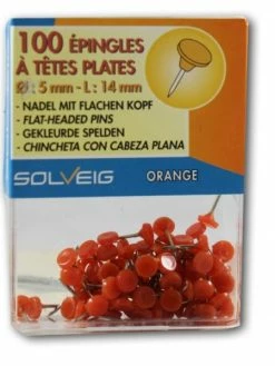 100 Épingles Tête Plate Solveig Orange