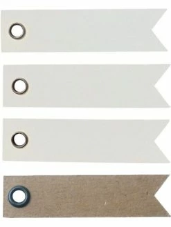 Graine Créative 100 étiquettes Blanches Fanion + 20 étiquettes Kraft Fanion