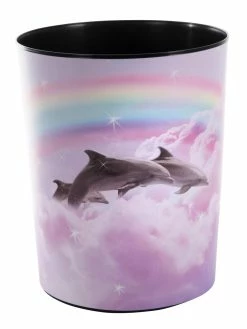 Goldbuch Corbeille à Papier Dauphins 10 L, Noir; Rose; Bleu - Corbeille