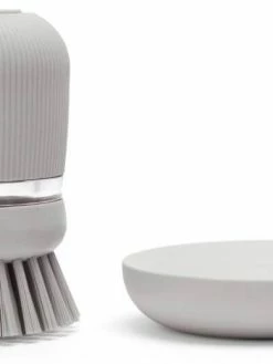 Brabantia Brosses à Vaisselle Avec Distributeur De Savon Gris - Brosse De Nettoyage