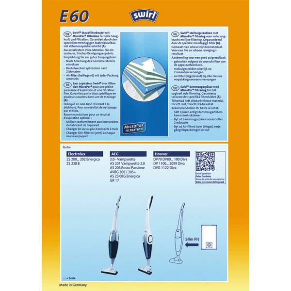 Swirl E 60 - Sac à Poussière 2 Swirl E 60 - Sac à Poussière – Image 2