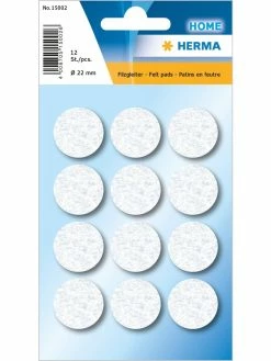 Herma Stickers Patin En Feutre Ø 22 Mm, Blanc, 12 Pièces - Filtre Pour Aspirateur
