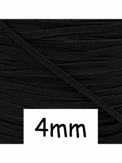 La Cuisine Des Perles 10m Elastique Plat Noir 4mm Souple - Tresse Élastique 4mm - Ruban Élastique Noir Pour Masque