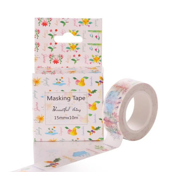 Czech Beads Exclusive 10m Rouleau Multicolore Mois De L'Année Les Saisons Message Papier Washi Masking Décoratif Adhésif C 1 Czech Beads Exclusive 10m Rouleau Multicolore Mois De L'Année Les Saisons Message Papier Washi Masking Décoratif Adhésif C