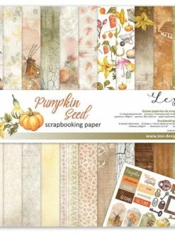 11 Papiers Imprimés Scrapbooking 30 X 30 Cm LEXI DESIGN PUMPKIN SEED