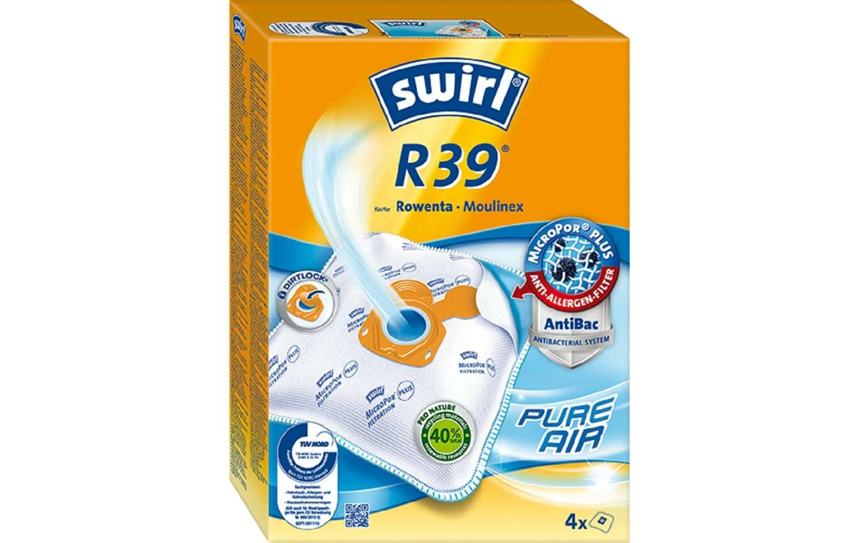 Swirl Sac Filtrant Pour Aspirateur R 39, 4 Pièce/s - Sac à Poussière 1 Swirl Sac Filtrant Pour Aspirateur R 39, 4 Pièce/s - Sac à Poussière